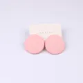 Pendientes redondos de acrílico rosa caramelo minimalista, joyas elegantes de moda para mujer. - Rosa