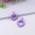 Purple heart acrylic earrings minimalist matte finish geometric drop ear jewelry design - Purple