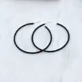 Classic minimalist black big hoop earrings for women, stylish geometric daily jewelry. - 6CM Glossy Hoop