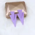 Purple geometric double layer triangle stud earrings fashion minimalist jewelry accessory variant - Purple 2 Pieces