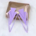 Stylish purple geometric multi-layer triangle drop earrings for women, trendy fashion jewelry. - Purple 3-Piece Set