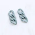 Matte Grey Acrylic Three Link Chain Earrings Minimalist Long Dangle Jewelry For Women - Light Blue