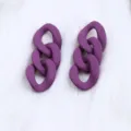 Purple acrylic chain drop earrings autumn winter minimalist long link jewelry for women stylish - Purple