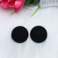 Black round dome stud earrings, minimalist daily geometric fashion ear jewelry for women. - Black