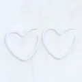 White heart-shaped hoop earrings, simple and fresh acrylic ear studs for women and girls daily wear. - White