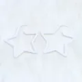 White geometric star hoop earrings minimalist acrylic statement fashion earrings for women - White