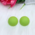 Matte green round dome stud earrings, minimalist daily Korean fashion ear jewelry style. - Fruit Green