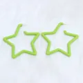 Green Star Drop Earrings Geometric Acrylic Studs Fashion Statement Jewelry for Women - Fruit Green