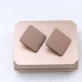 Minimalist square matte acrylic stud earrings for women, stylish candy color daily wear - Brown