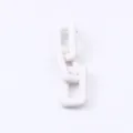 White rectangular chain link stud earrings, minimalist geometric fashion ear drop jewelry. - White 3-Section