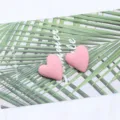 Orecchini a cuore rosa orecchini a lobo in acrilico minimalisti gioielli da donna - Rosa
