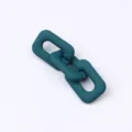 Matte dark green rectangular chain link earrings, stylish geometric acrylic drop earrings for women. - Dark Green 3-Section