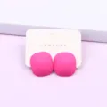 Candy color faceted square acrylic stud earrings, vibrant pink geometric minimalist jewelry for women. - Hot Pink