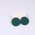Pendientes redondos de acrílico verde oscuro mate, pendientes de moda simples para mujer. - Verde oscuro