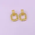 Yellow acrylic square twist stud earrings for women, simple geometric design variant. - Jelly Yellow