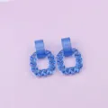 Blue transparent acrylic twisted geometric square drop earrings for women minimalist fashion jewelry - Jelly Blue