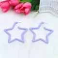 Pendientes de estrella violeta claro en acrilico joyas geometricas de tendencia para mujeres - Púrpura