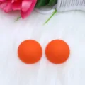 Orange round dome ear studs minimalist matte painted ear jewelry daily fashion accessories - Orange