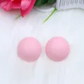 Minimalist pink round hemisphere stud earrings for daily wear, simple fashion women jewelry. - Light Pink