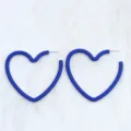 Boucles d'oreilles cœur bleu pour femmes, clous d'oreilles en acrylique, bijoux de mode tendance. - Bleu Saphir