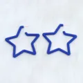 Pendientes de aro de estrella azul, joyas geométricas de acrílico para fiesta de mujeres. - Azul Zafiro