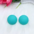 Simple turquoise matte spherical stud earrings, stylish minimalist daily wear women jewelry - Lake Blue
