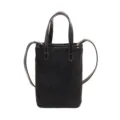 Borsa a tracolla nera per telefono, elegante borsa a mano in camoscio con manici superiori. - Nero