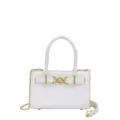 White crocodile pattern handbag, chic designer style tote, versatile shoulder crossbody bag. - White