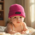 Niños otoño invierno cálido gorro de punto lindo bebé color sólido jersey suave cómodo - 2-6 Años / Rosa