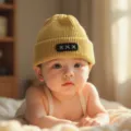 Gorro de punto cálido de otoño invierno para niños bebé lindo estilo de moda simple - 2-6 Años / Amarillo