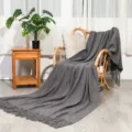 Gray knitted blanket, Nordic style decorative throw blanket for sofa, bed, and living room. - Dark Gray / Diamond Blanket [Dark Gray] (127x180cm)