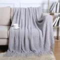 Nordic Style Gray Knitted Blanket Tassel Sofa Throw Home Decor Soft Warm Nap Blanket - Light Gray / Corn Blanket [Light Gray] (127x180cm)