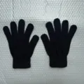 Classic black winter knit gloves for men and women, warm and cozy stretch five finger design. - Gloves Only Black