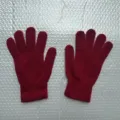 Classic solid red knit winter gloves for women and men warm stretchy everyday wear 1pair - Gloves Only Red