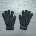 Dark Grey Knitted Gloves Winter Warm Five-Finger Woolen Gloves Stretch Cuff Thermal Wear - Gloves Only Gray