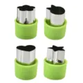 Stainless steel fruit cutter molds 4pcs set, cute vegetable and pastry shaping tools for DIY. - Four-Piece Set / Default