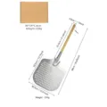 Large aluminum alloy perforated pizza peel with long wooden handle and packaging box. - 12 Inch Pizza Peel (Total Length 88cm) Boxed