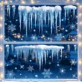 Adesivi per finestre di natale ghiaccioli blu fiocchi di neve statici decorazioni feste - Set di 2 BQ818+819