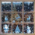 Adesivi per finestre di Natale statici inverno fiocco di neve babbo natale decorazione vetro. - Set di 9 BQ(818-821)+(823-827)