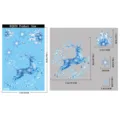 Pegatina de cristal de ciervo de hielo azul de invierno, vinilo estático copo de nieve. - Estilo BQ826