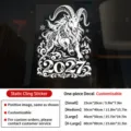Adesivo per finestre anno della pecora 2027, sticker in vetro statico per decorazioni. - Stile Anno della Pecora 2027 (KK-031) / Taglia S / Bianco