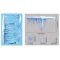 Navidad pegatina de ventana de cristal copo de nieve carambano azul tamano variante - BQ818