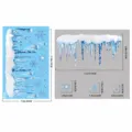 Natale blu ghiacciolo fiocchi di neve adesivi per finestre set tabella delle taglie decoro. - BQ820