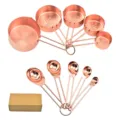 10-piece rose gold stainless steel measuring cups and spoons set for baking and cooking. - 10Pcs Set