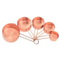 Rose gold stainless steel measuring cups set with wire handles for baking and kitchen use - 5pcs Measuring Cups Set