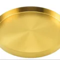 Nordic minimalist luxury gold stainless steel round storage tray for cosmetics and jewelry. - Large Diameter 30*3cm / Gold