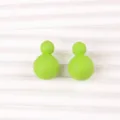 Grüne doppelte Kugel Acryl Ohrstecker minimalistisch Bonbonfarbe Detail Schmuck für Damen - Grün