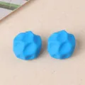 Blue irregular geometric acrylic stud earrings, candy color design, detailed close-up shot. - Sky Blue