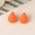 Orange teardrop acrylic stud earrings minimalist fresh style daily wear cute ear jewelry - Orange