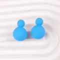 Minimalist blue double-ball acrylic stud earrings candy color cute aesthetic cute jewelry - Sky Blue